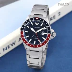 알마니 AR11590 독수리 엠블럼 펩시 회전 베젤 다이버 남자 메탈 시계 d