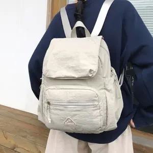 경량 원단 플랩 커버 전면 포켓 수납 스트랩조절 데일리 백팩 6SS