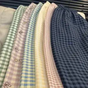 잠옷 팬츠 밴딩 홈웨어 봄여름 바지 데일리 여자 체크