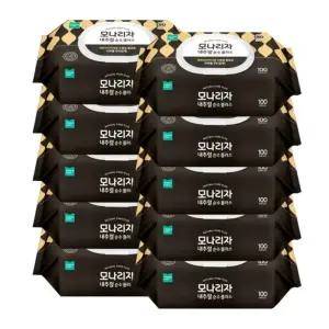 모나리자 내추럴 플러스 물티슈 캡형 100매 8팩