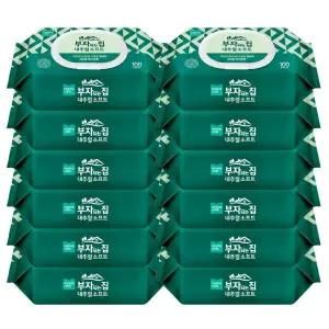 부자되는집 내추럴 소프트 물티슈 캡형 100매 12팩