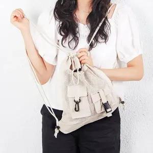 메쉬 포켓 조리개 백팩 K21043