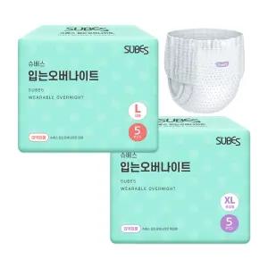 [체험 특-가] 슈베스 입는 오버나이트 5P x1팩 외 생리대 중형 대형 팬티라이너 팬티형 입오버 슈퍼 롱
