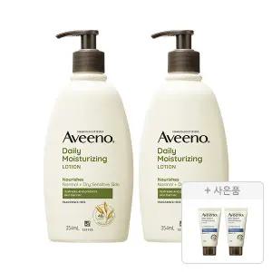 아비노 데일리모이스쳐라이징 로션 354ml, 2개+증정(스킨릴리프 바디로션 30g, 2개)
