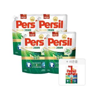 퍼실 엑스퍼트 그린파워 드럼/일반 겸용 1.8L, 4개 + 증정(파워젤 듀얼 300ml, 1개)