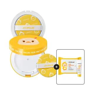 아토팜 톡톡 페이셜 선팩트 15g 1개 +리필 15g 1개+[증정]클렌징패드30매+선크림10g