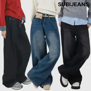 [수비진] 융기모 겨울신상 여성기모청바지 사이드핀턱/와이드진/부츠컷진