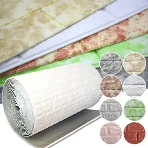 폼블럭 접착식 단열벽지 롤 20M 접착 시트지 벽돌블럭