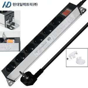 현대일렉트릭 알루미늄 멀티탭 서버탭 랙용 산업용 블랙 멀티탭 콘센트 6구 8구 10구 12구 14구