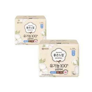 좋은느낌 유기농순면 생리대 맥시슬림 대형 14개입x2팩