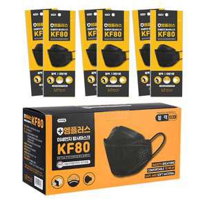 엠플러스 KF80 마스크 블랙 개별포장 50매