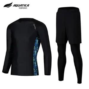 [아웃도어스/아쿠아티카]아쿠아티카 남성 래쉬가드 AQAMAS-PL 상의+레깅스반바지