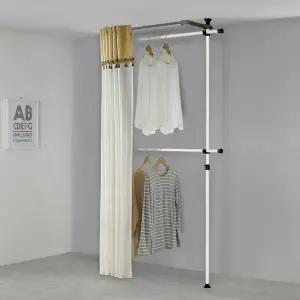 왕자 심플2단커텐행거-32mm (브라운커텐)