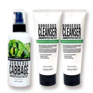 약알칼리성클렌징폼 양배추로션세트 남자 지성피부 여자 청소년 중학생 세안제