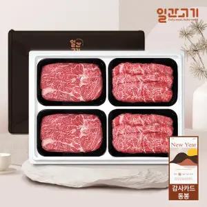 [롯데백화점]일간고기 1등급 암소한우 선물세트 1.6kg (등등채채)