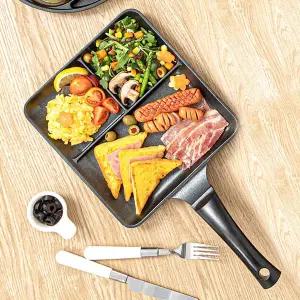 퀸센스 블랙 사각 3절 나눔팬 21cm