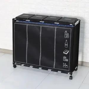 커버형 분리수거함 4P 1단 휴지통 가정용 재활용 쓰레기통