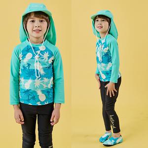 [아아이스샌드 키즈 남아 래쉬가드 세트+플랩캡+아쿠아슈즈 4피스 유아 아동 수영복 BR91008K