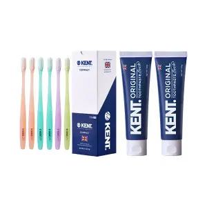켄트칫솔 콤팩트 초극세모 6입, 1개 + 오리지널 프레쉬 치약 120g, 2개
