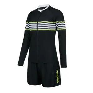 [레노마수영복](하남점)* 폴리백 증정*여성 라인배색 래쉬가드 세트 블랙 RN-LS2D924-BK