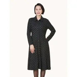 [하프클럽/마담엘레강스]다이아그램 기모 원피스 K233OP01