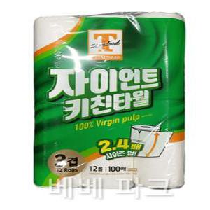 T STANDARD 자이언트 키친타올 100매 12롤 3겹 e