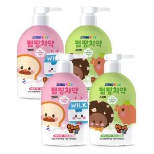 [유통기한 임박] 2080 키즈 펌핑치약 3세 이상 세트(샤인머스캣, 220g, 2개입, 1개 + 코튼캔디, 220g, 2개입, 1개)