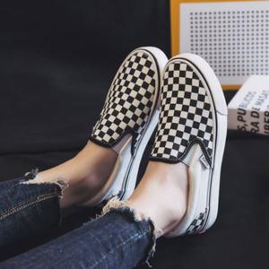 여성슬립온 체크보드 체크슬립온 체크스니커즈 여성신발 체크단화 체크운동화