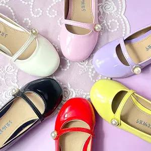 여아진주구두 봄신상 새학기 반짝이 연주회 에나멜 메리제인 160-230