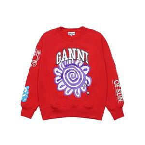 [가니] 여성 ISOLI 플라워 오버핏 맨투맨 레드 T3777-472