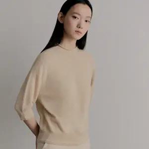 [고욜](내추럴베이지)캐시미어100 홀가먼트 니트 풀오버