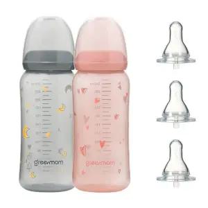 [그린맘][컬러세트] PP 컬러 슬림형 젖병240ml2개 아이쏙3개
