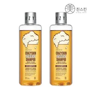[무료배송][미친스킨]맥주효모 샴푸 2개 + 여행용 파우치 6매