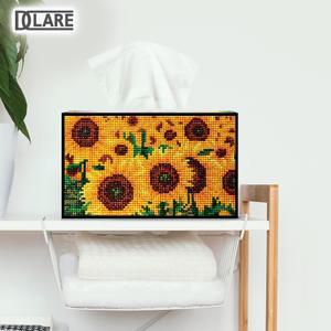 보석십자수 DIY 휴지케이스만들기 해바라기 큐빅 비즈 구슬 액자형