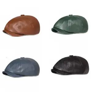 남성 가죽 무지 베레모 밴딩 사계절 할아버지 아빠