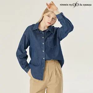 [롯데백화점]나인식스뉴욕 카라넥 버튼 루즈핏 포켓 데님 긴팔 셔츠 (NN4BA004L0)