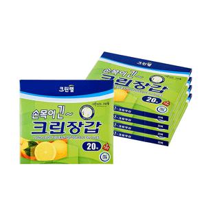 크린랩 손목이 긴 크린장갑 20매 X5개 착용감