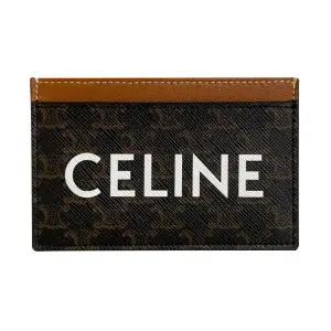 [명품] 25SS 트리옹프 로고 프린트 캔버스 카드 홀더 지갑 탠 10B702CLY 04LU