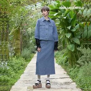 칼라거펠트 25SS De Nimes 자카드 니트 스커트