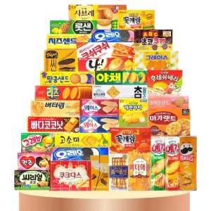 [판다네 마켓] 소형과자 35종-D세트 사무실 탕비실 회사 학교 학생 대용량 간식 스낵 과자선물세트 다과