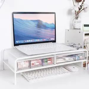 실버미어 철제 노트북 모니터 받침대 선반 스탠드 소품 정리함