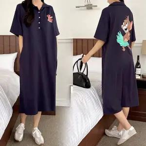 [보리보리/보리맘]단추 제리 반팔 수유복 여름 수유 원피스 빅사이즈 ID762