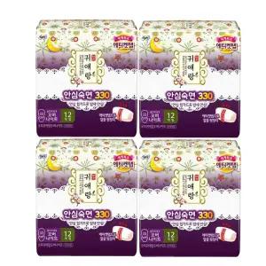 쏘피 귀애랑 오버나이트 생리대 안심숙면 12P 4개 BNS