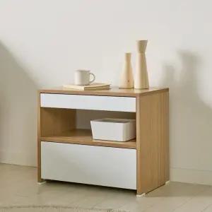 비에르 침대 2단 협탁 옆 심플 선반