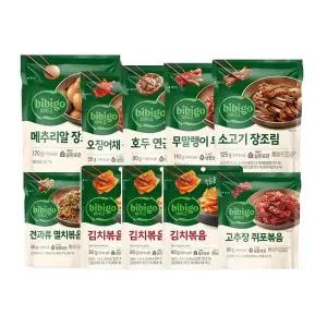 [CJ제일제당]비비고 밑반찬 10개(오징어채+멸치볶음+무말랭이+메추리알+소고기+연근+쥐포볶음+김치볶음3)
