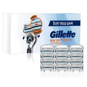 질레트 면도날 스킨텍 면도날 쉐이버 12개입 × 1세트