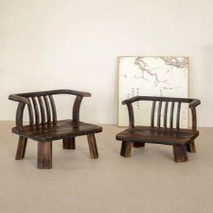 등받이 낮은의자 일본 스툴 엔틱 좌식 화장대 도장 현관