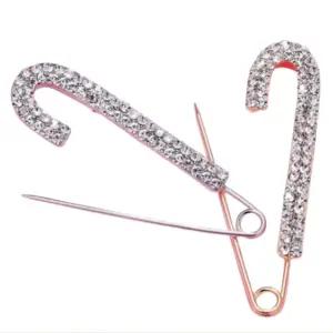 고급 여성 정장 큐빅 옷핀 브로치 머플러 스카프 오픈방지 크리스탈 장식