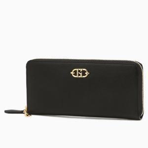 [AK플라자] [헤지스ACC] 블랙 로고장식 소가죽 장지갑 HIWA5F142BK