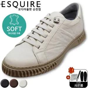 [에스콰이아]밴딩끈으로 신고 벗기 편하고 착화감 좋아 발편한 남성 밴딩 스니커즈 YAEFHZ061WH_SC
